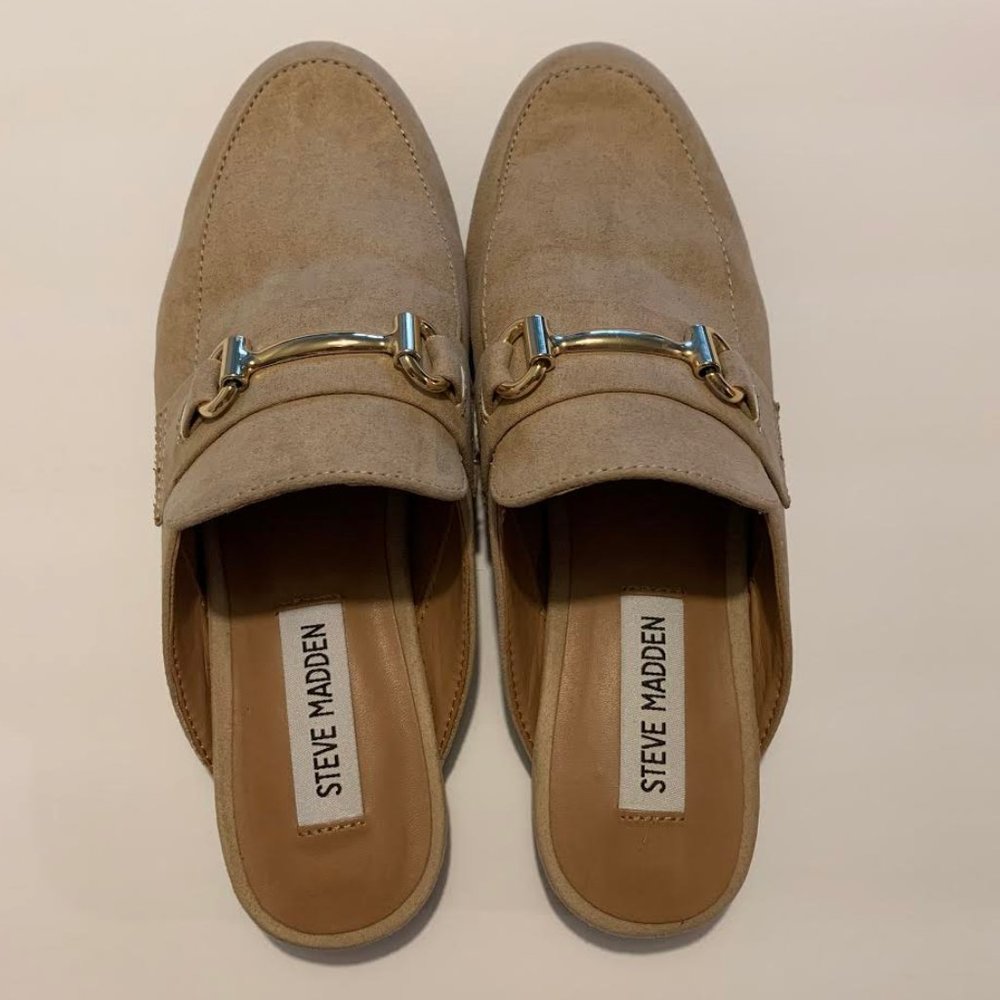 Steve Madden Tan Suede Mules